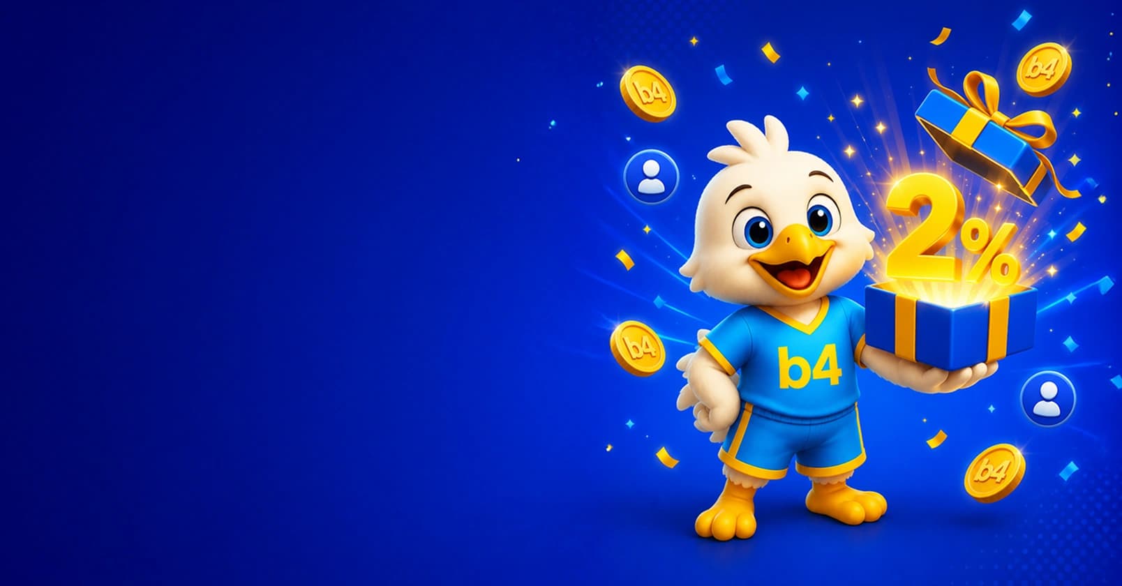 B4BET 2 percent referral bonus banner mobile