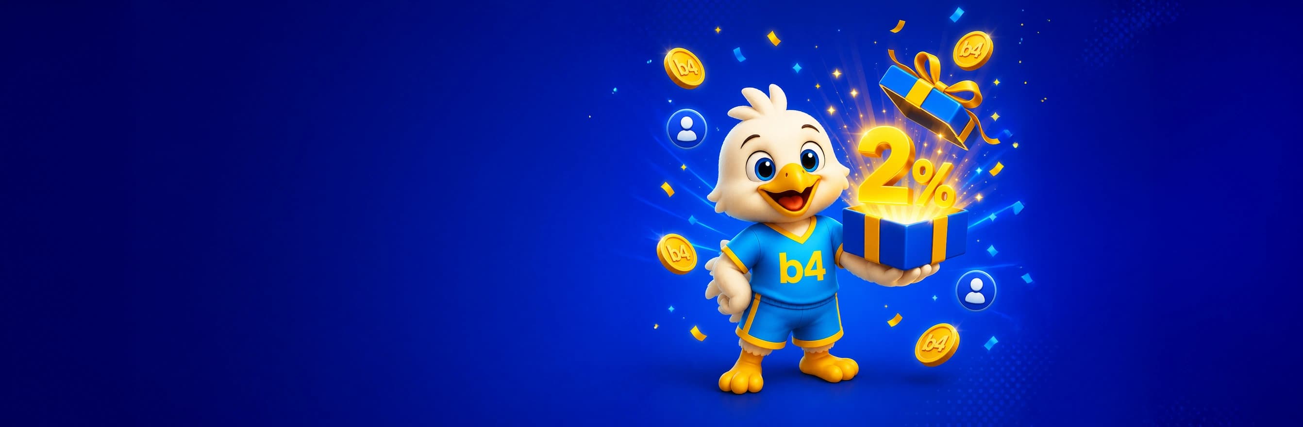 B4BET 2 percent referral bonus banner
